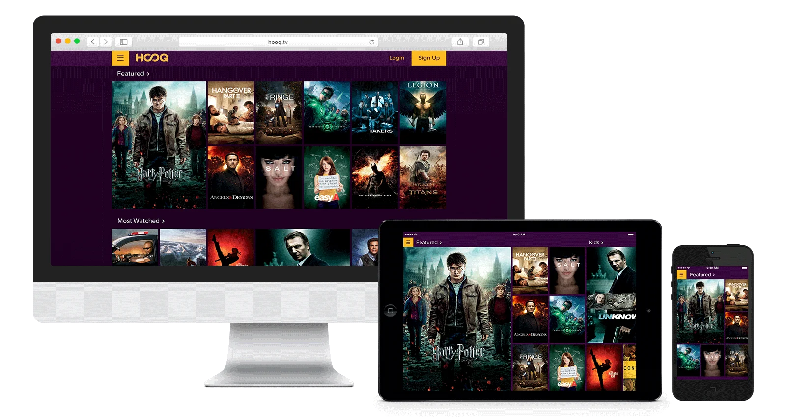 IPTV op desktop, tablet en telefoon